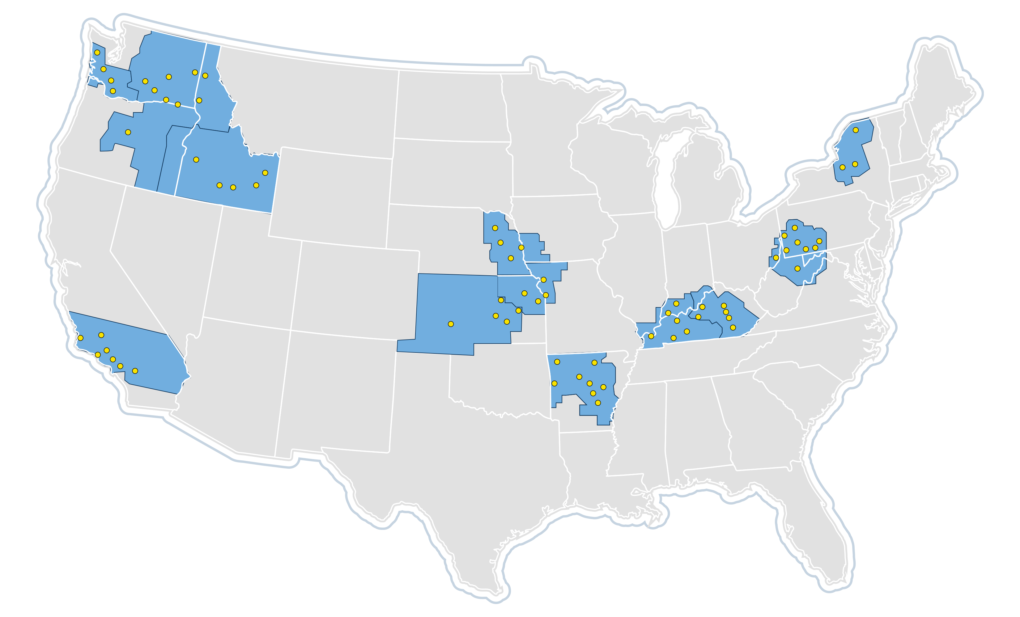 ISN Map of Locations for Footer