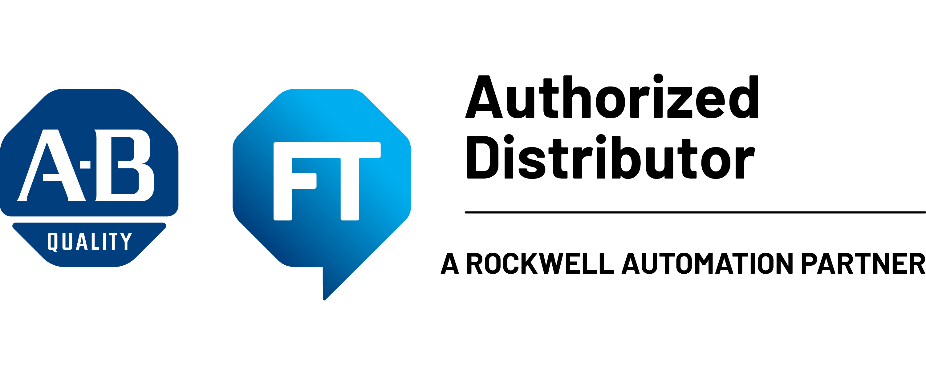 Rockwell Automation authorized distributor logo. Authorized automation partner.