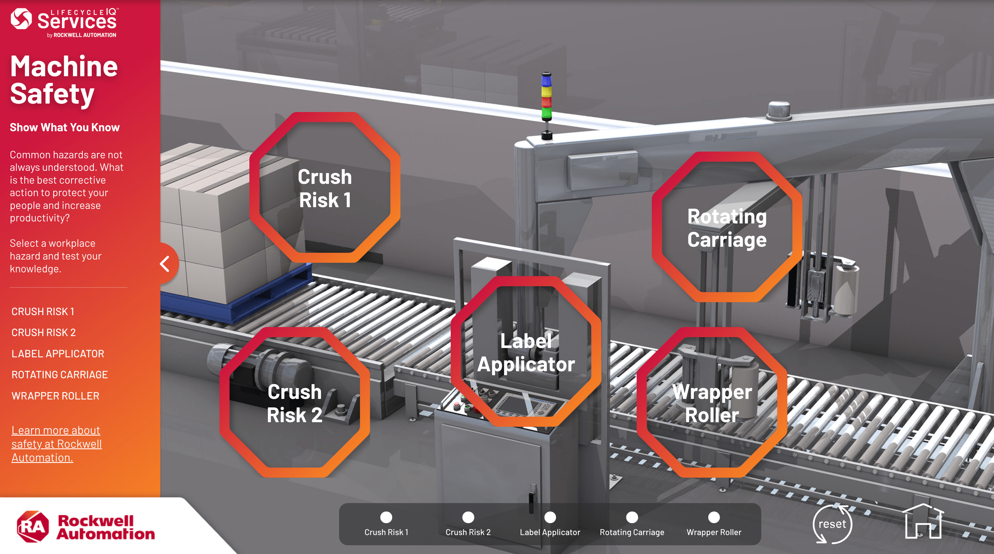 Rockwell machine safety services game graphic for content panel