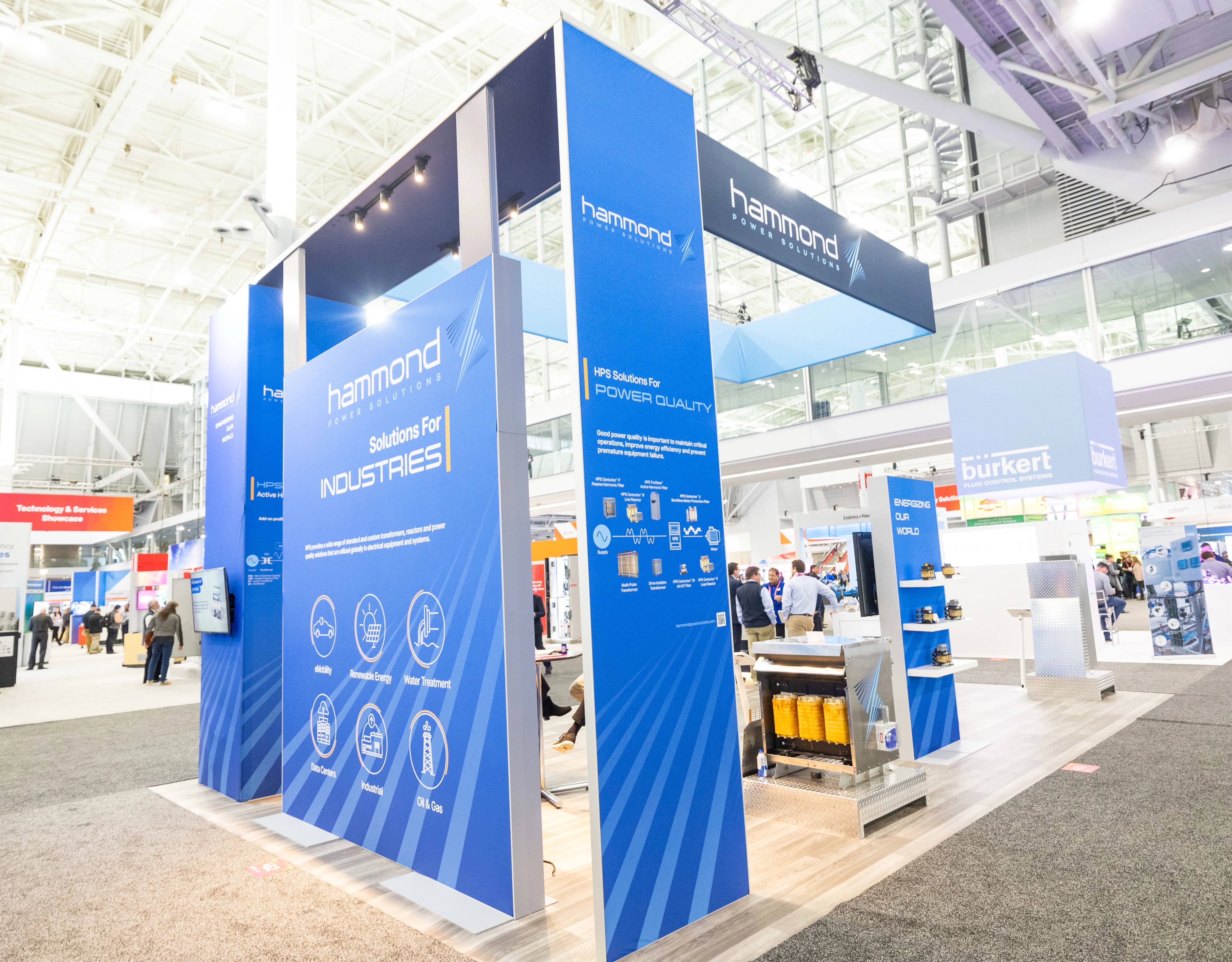 Automation Fair 2023 manufacturing technology partner showfloor booth. Hammond Power Solutions, HPS