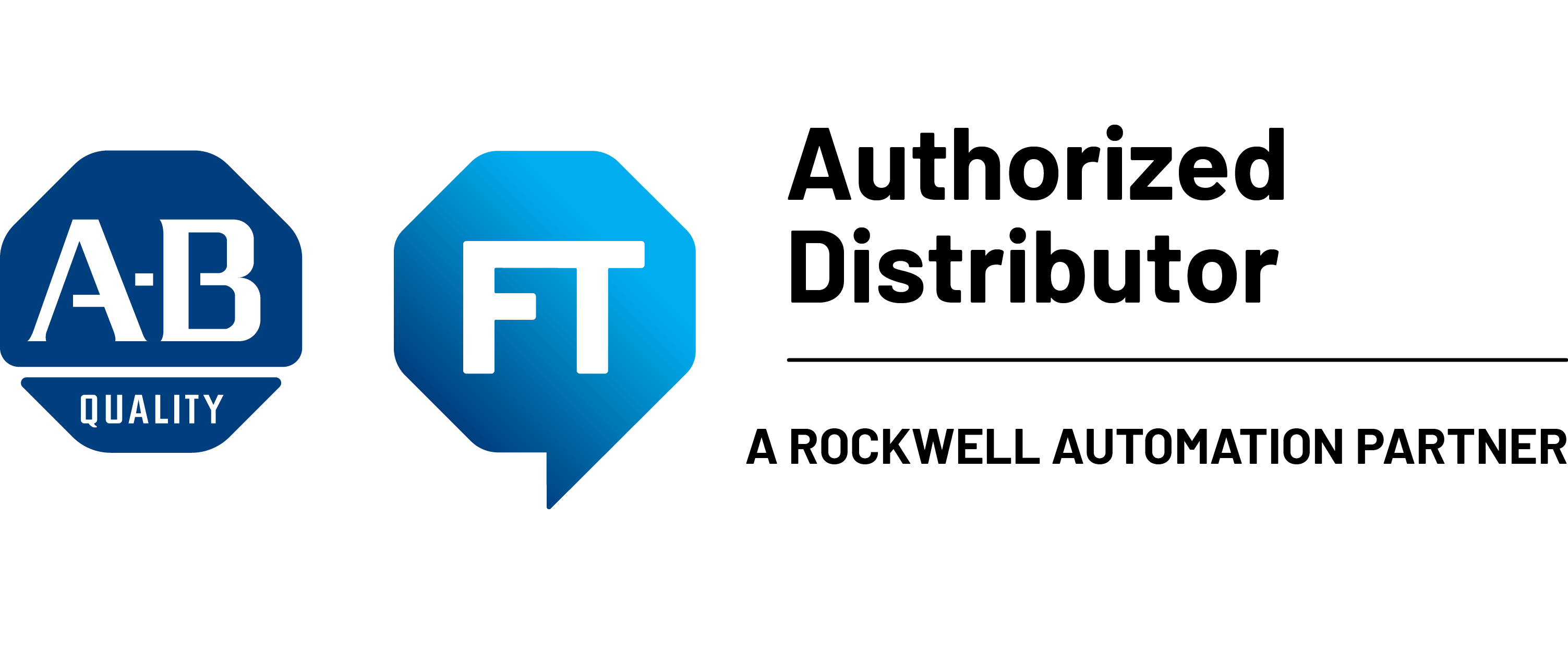 Rockwell Automation authorized distributor logo. Authorized automation partner.