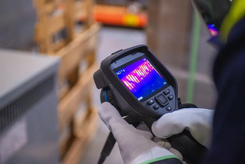 AIMM technician photo using IR (thermographic inspection) gun