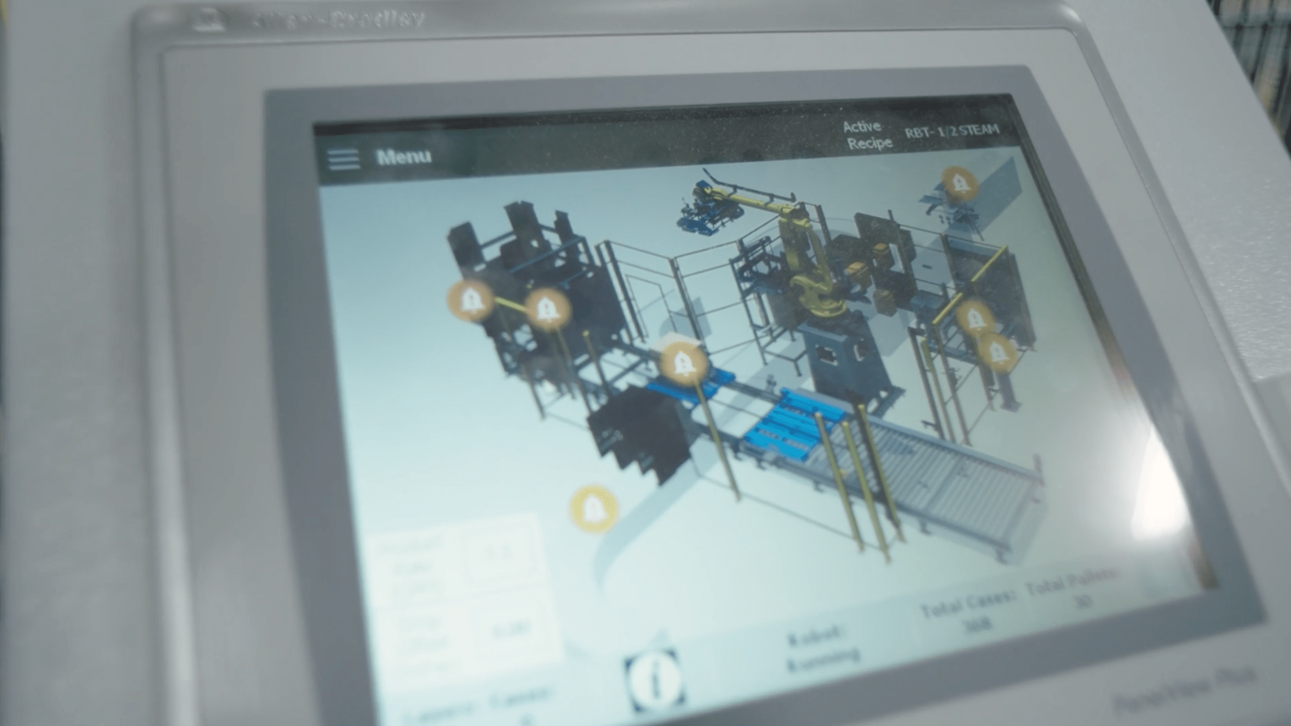 Image of Allen-Bradley HMI with machine rendering