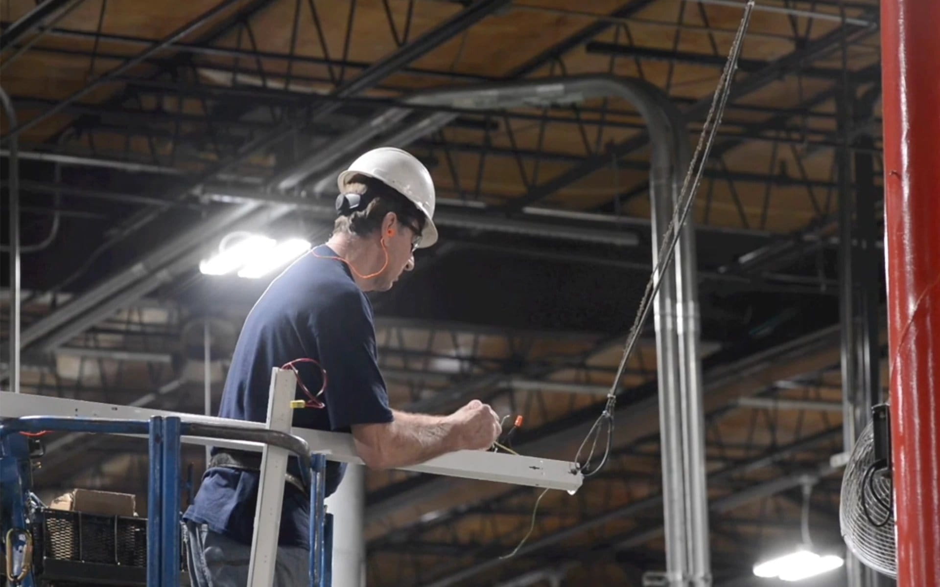 High bay lighting install retrofit