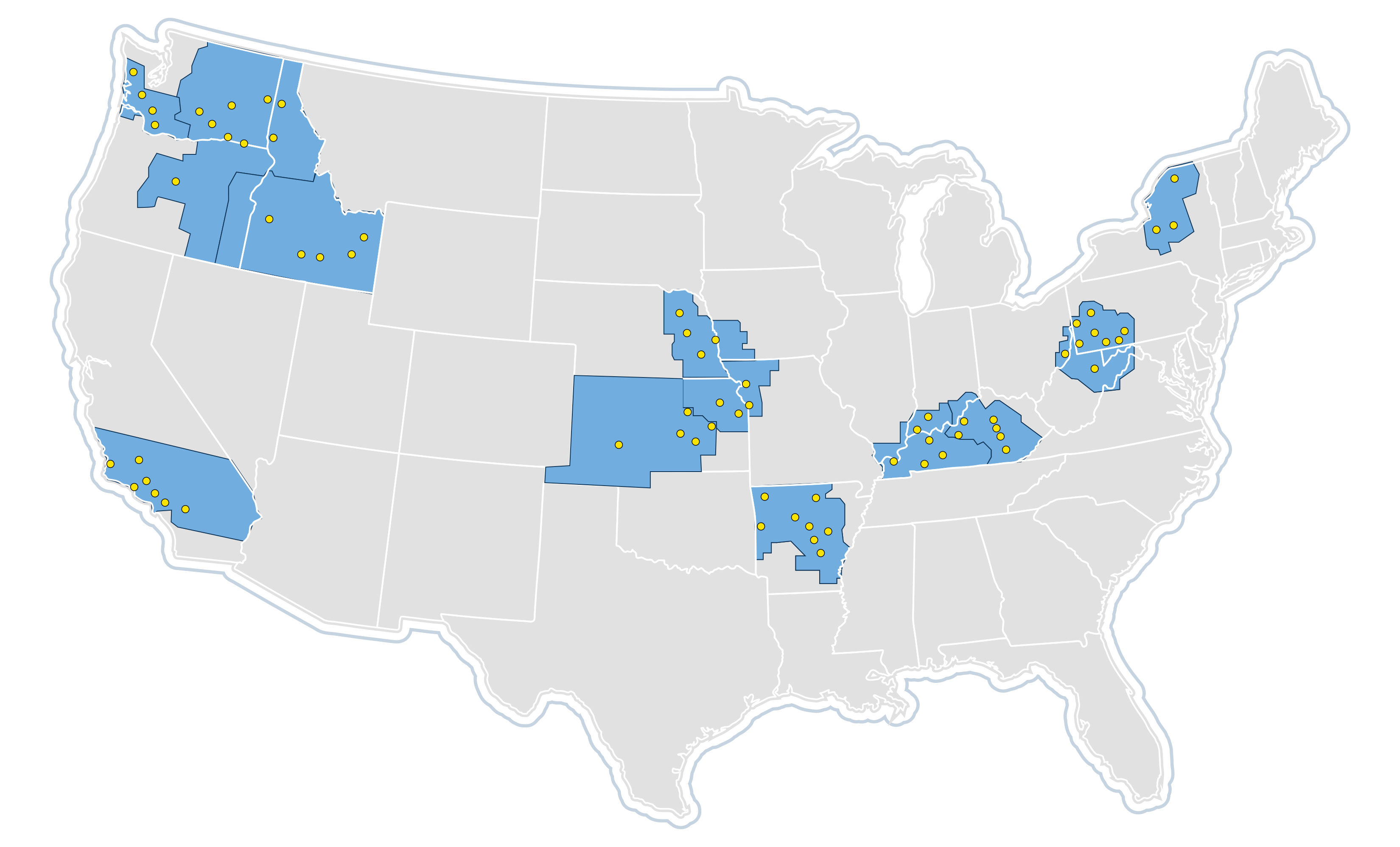 ISN Map of Locations for Footer