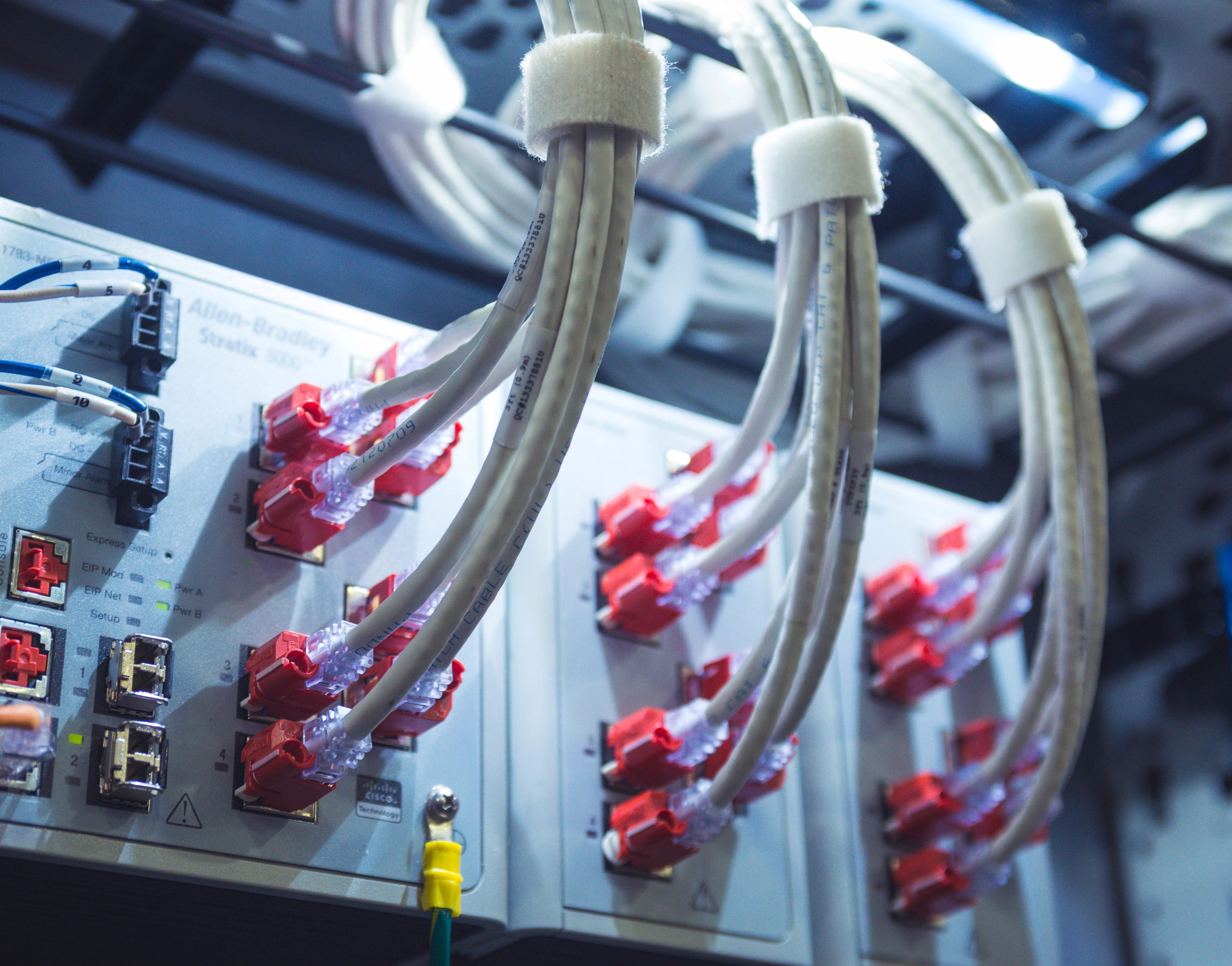 Fiber optic ethernet cables into a Stratix industrial switch